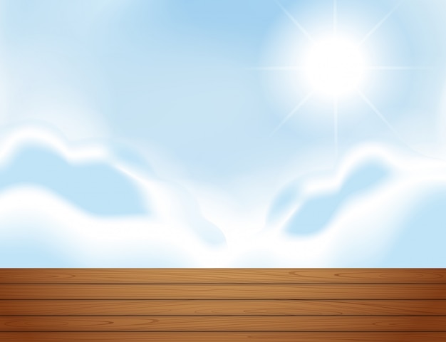 Free vector scene of rooftop and bluesky