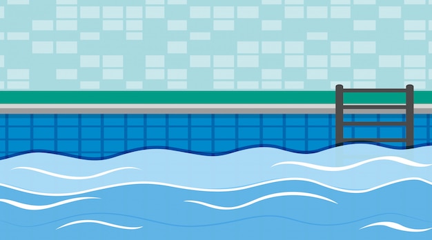 Free vector scene of swimming pool with