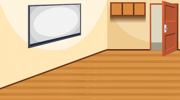 Free vector scene with empty board in the room