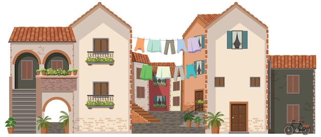 Free vector scene with many buildings in city