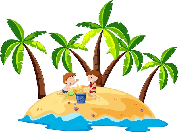 Free vector scene with people on the beach