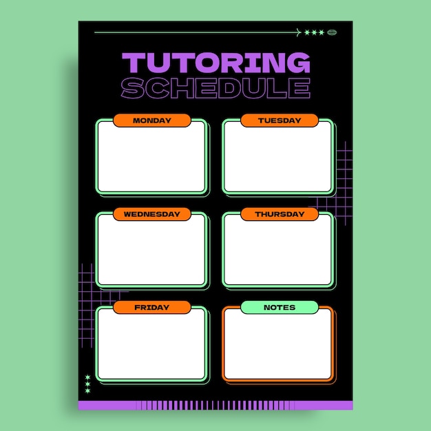 Schedule template design