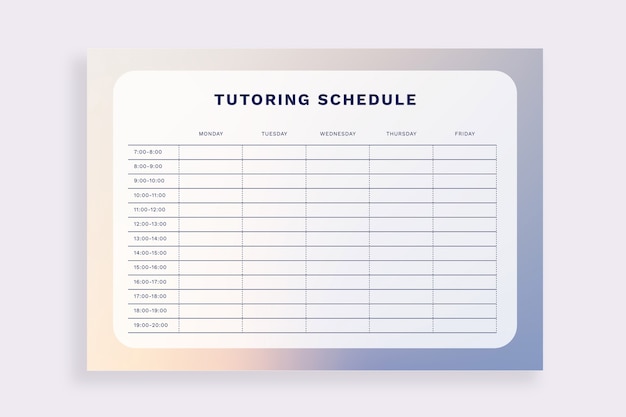 Schedule template design