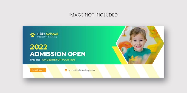 School admission facebook cover design with vector