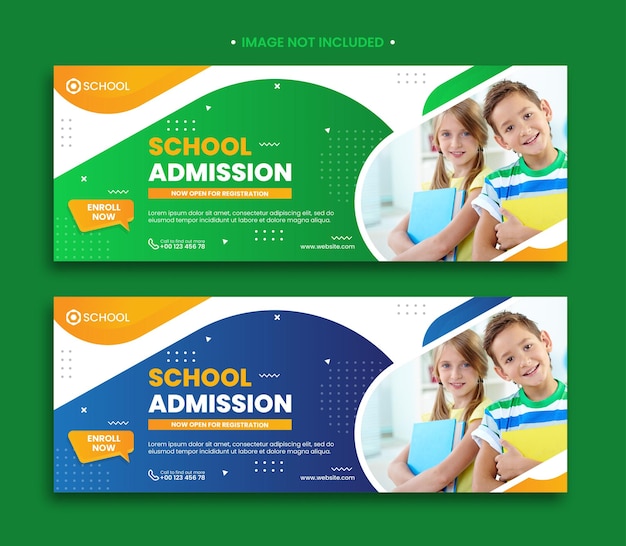 School admission facebook cover and web banner template