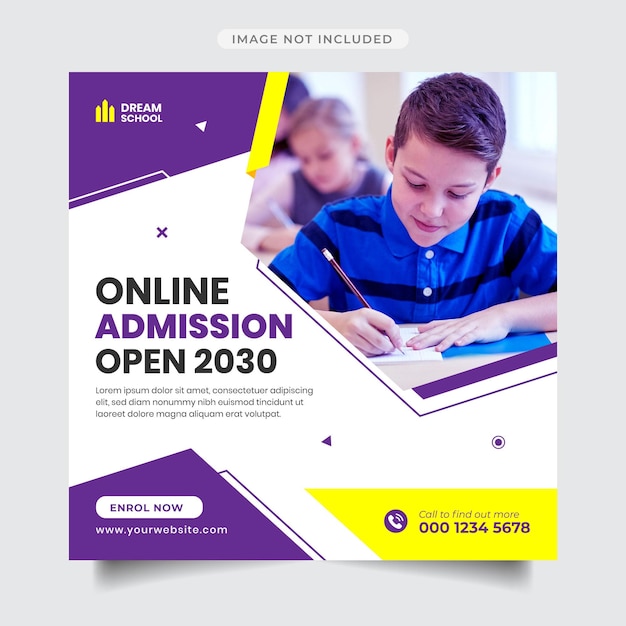 School admission promotional instagram post and banner template