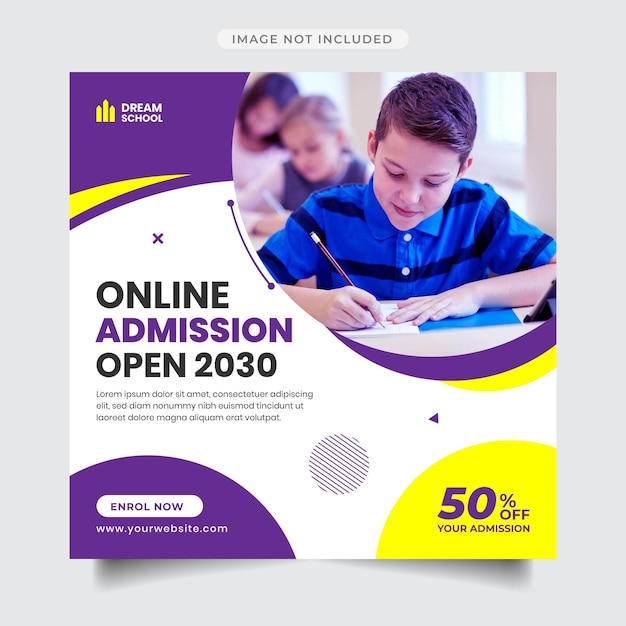 School admission promotional instagram post and banner template