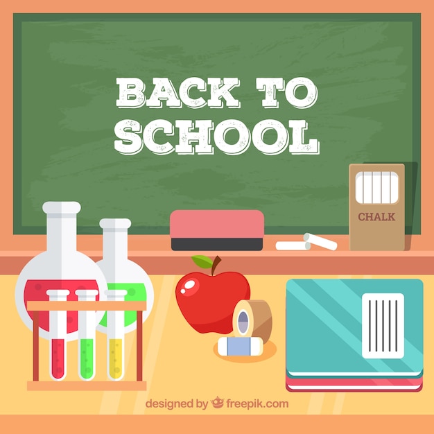 Free vector school background in flat style