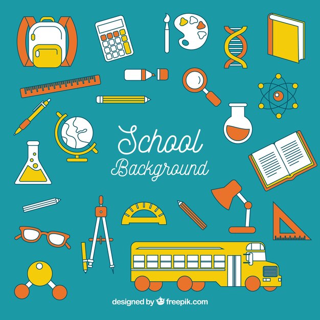 School background with elements