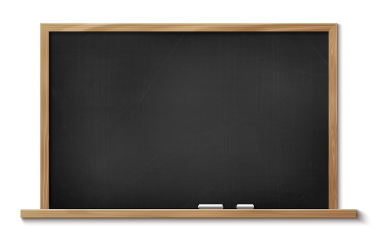 Free Vector school blackboard isolated on wall background