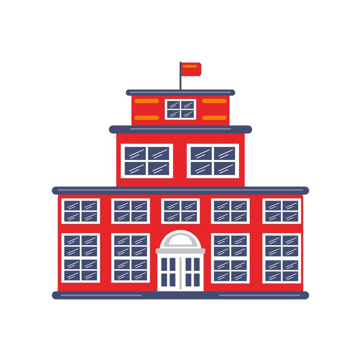Free Vector school building illustration isolated design