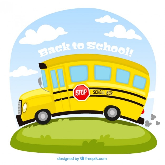 Vettore gratuito bus illustrazione della scuola