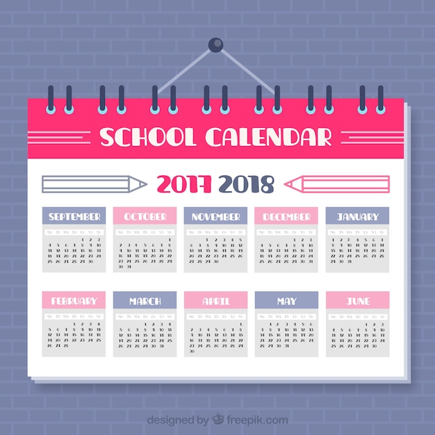 Il calendario scolastico appeso alla parete