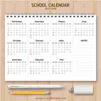 Free vector school calendar in a notebook