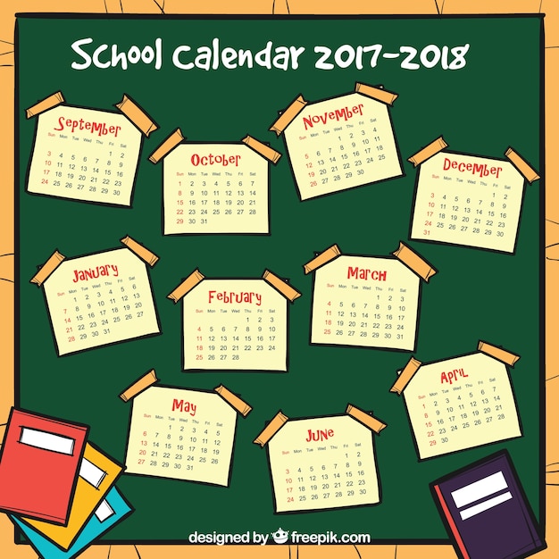 Free vector school calendar