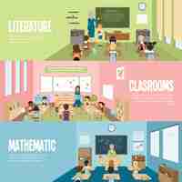 Free vector school classroom banners