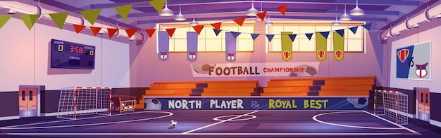 Бесплатное векторное изображение Интерьер школьного двора для футбола или футбольного матча