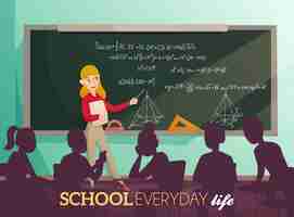 Free vector school daily life cartoon illustration