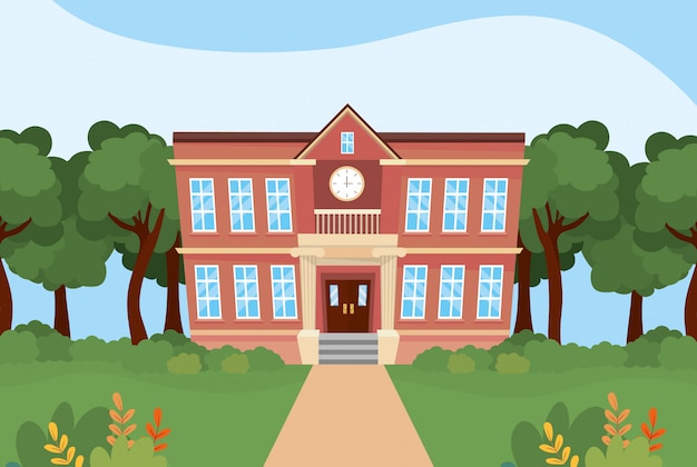 Free Vector school education learning to children study
