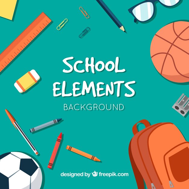 School elements background with education supplies