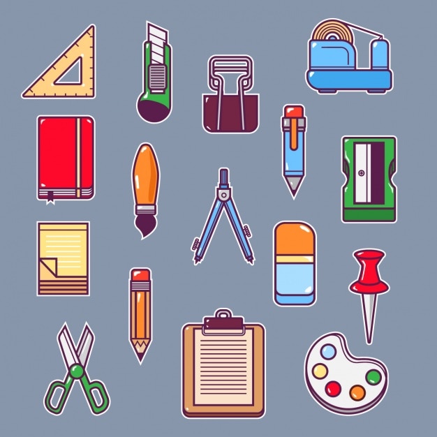 Free Vector school elements collection
