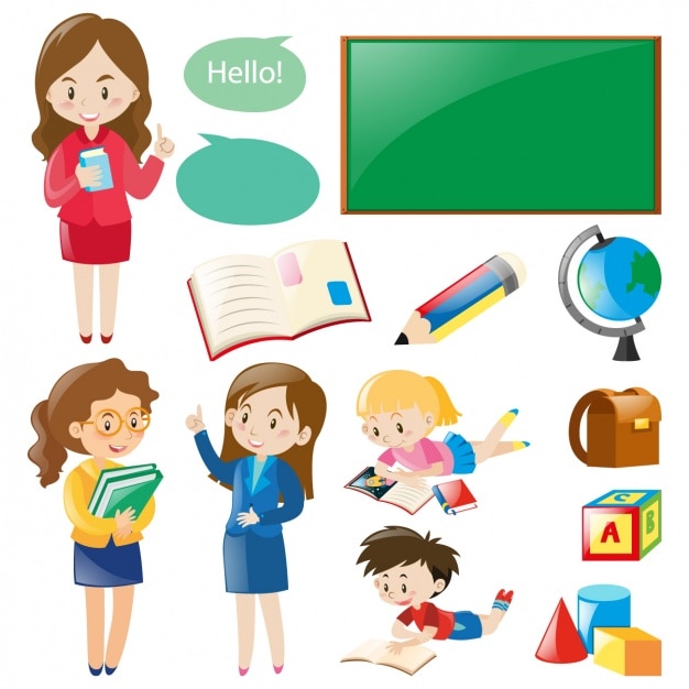 Free Vector school elements collection