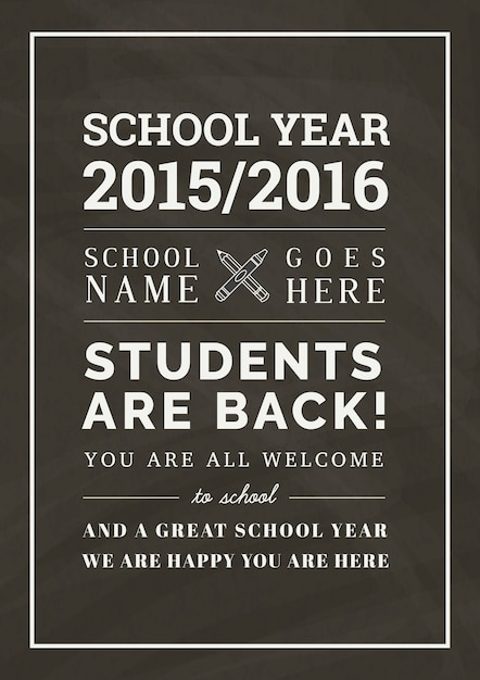 school flyer in blackboard style