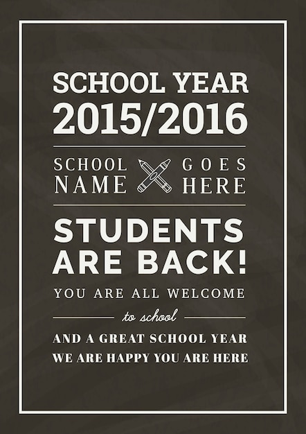 Free vector school flyer in blackboard style