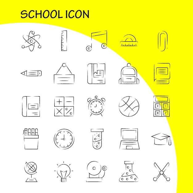 Free vector school icon hand drawn icon pack for designers and developers icons of education globe school backpack bag learn learning school vector