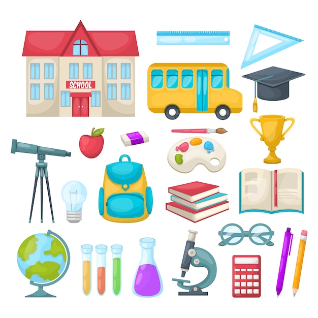 Free vector school icon set