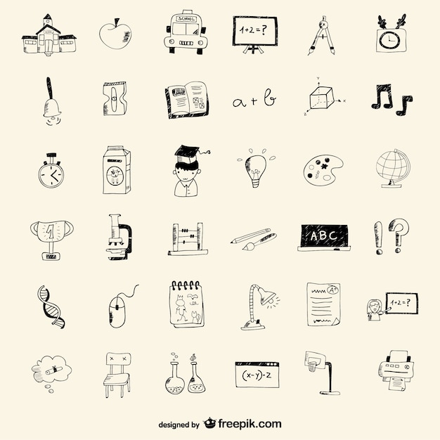 School icons drawing style