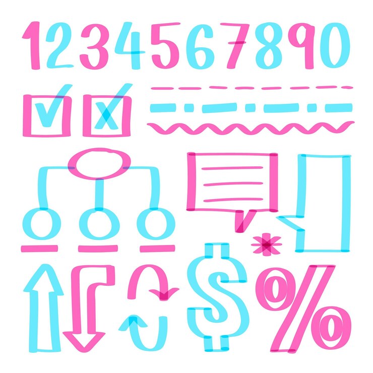 無料Vector カラフルなマーカーで学校のインフォグラフィック要素コレクション