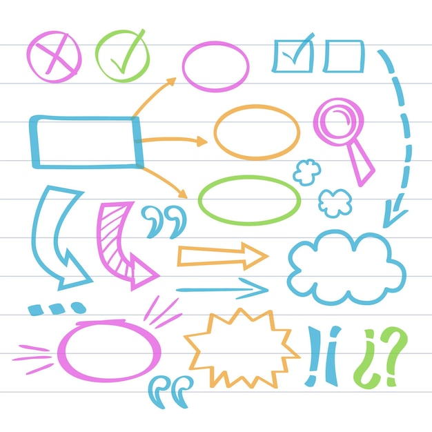 Бесплатное векторное изображение Школьные инфографические элементы с красочными маркерами