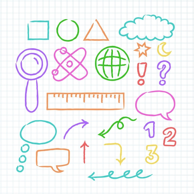 Free vector school infographic elements with markers