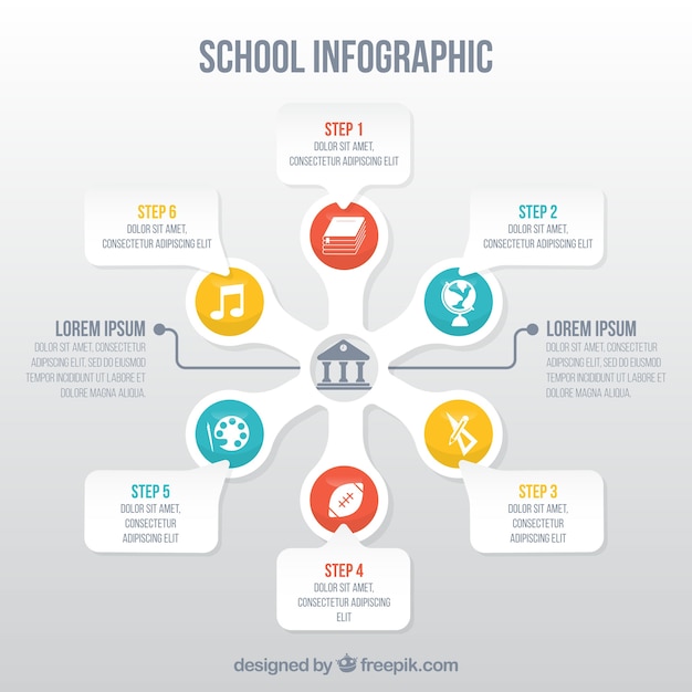 色の詳細とinfographic学校