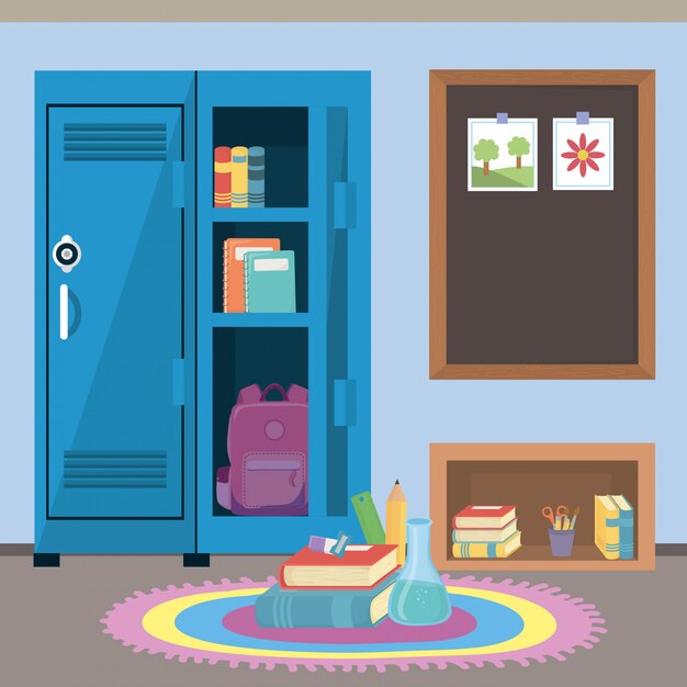 School locker and supplies 