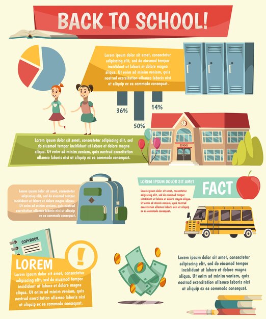 School Orthogonal Infographics