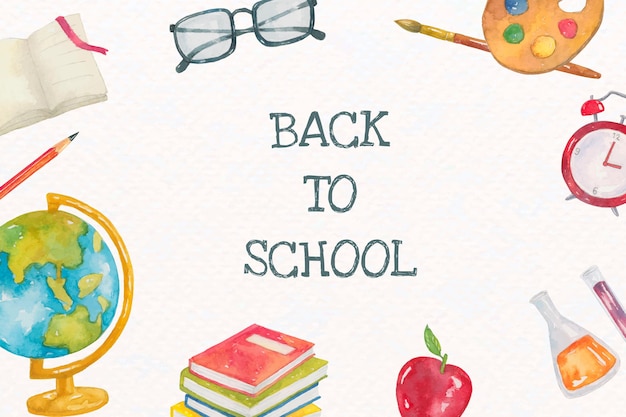 School stationery editable template vector in watercolor back to school banner