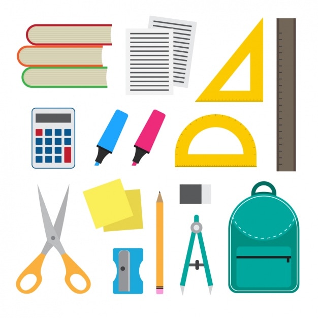 Free vector school stuff collection