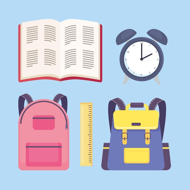 School supplies icons