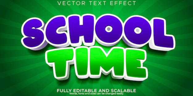 School text effect editable kids and cartoon text style
