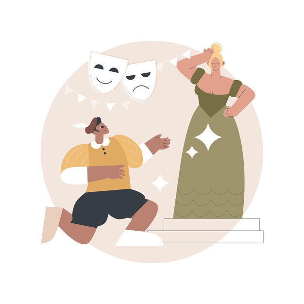 school theater abstract illustration