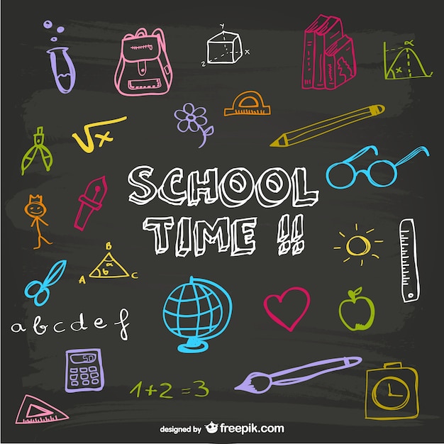 School time blackboard design 