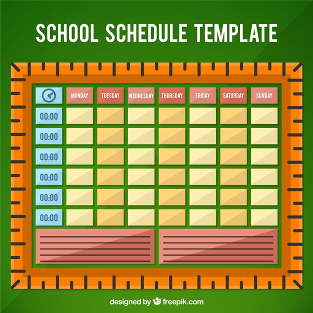 Школа расписание в плоском дизайне
