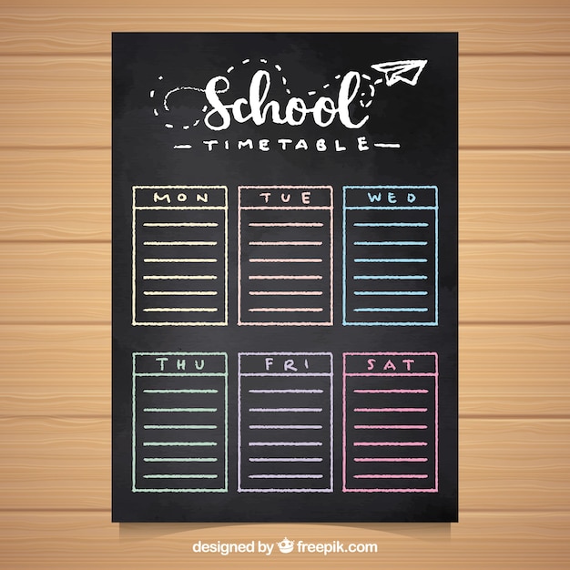 School timetable to organize activities