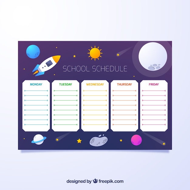 School timetable to organize activities