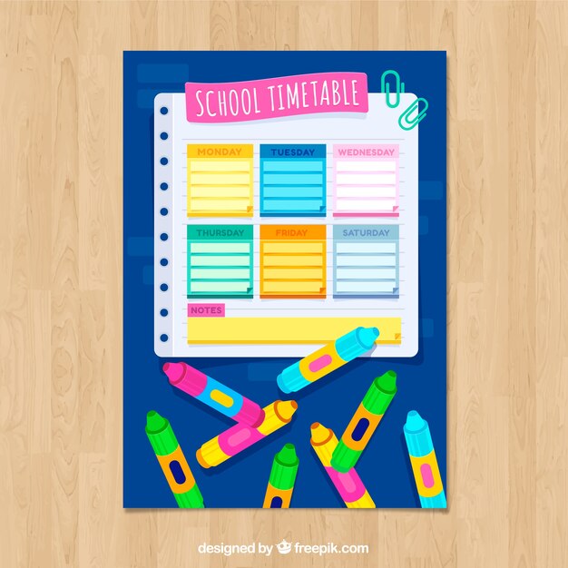 School timetable to organize activities