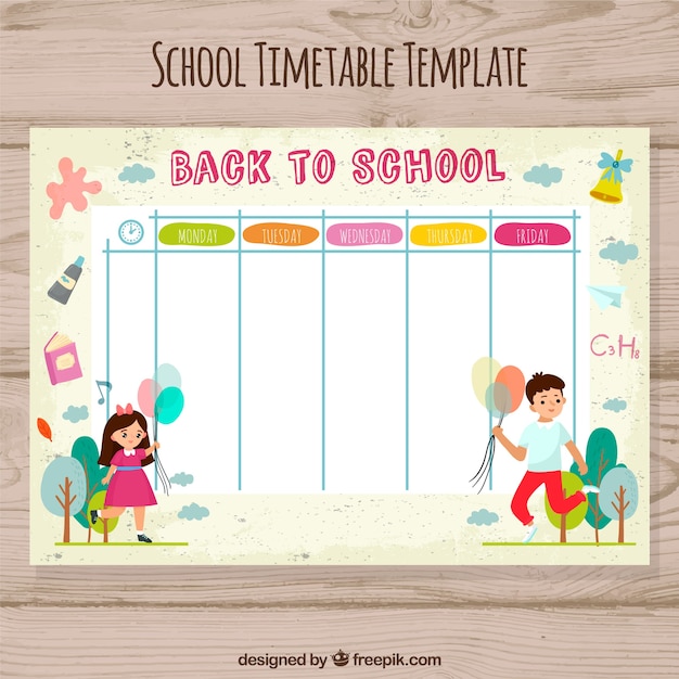 School timetable to organize activities