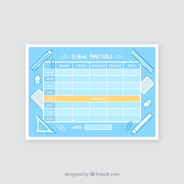 School timetable to organize