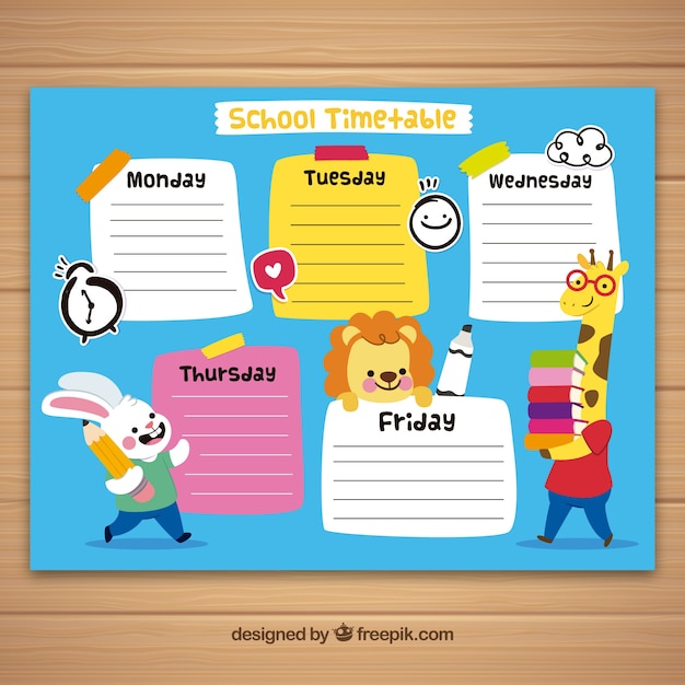 School timetable to organize